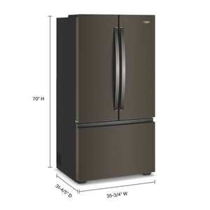 36-inch Wide True Counter Depth 3-Door French Door Refrigerator - 24 cu. ft. #blackstainless