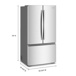 36-inch Wide True Counter Depth 3-Door French Door Refrigerator - 24 cu. ft. #stainless
