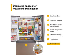36-inch Wide True Counter-Depth 3-Door French Door Refrigerator - 23.4 cu. ft. #white