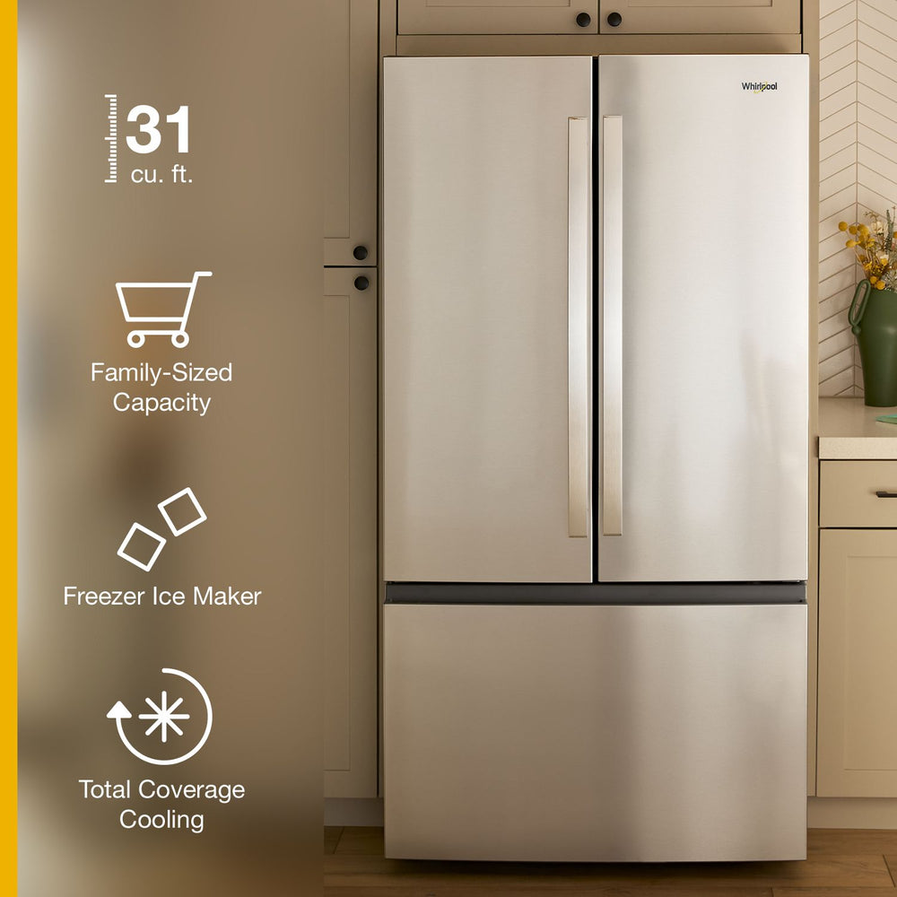 36-Inch French Door Refrigerator with Ice Maker - 31 cu. ft. #stainless