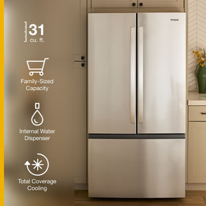 36-Inch French Door Refrigerator with Interior Water Dispenser - 31 cu. ft. #white