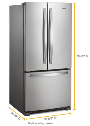 33-inch Wide French Door Refrigerator - 22 cu. ft. #stainless