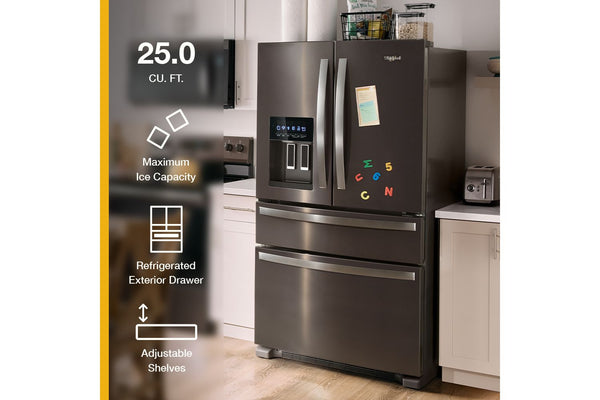 36-Inch Wide French Door Bottom Mount Refrigerator - 25 cu. ft. #black