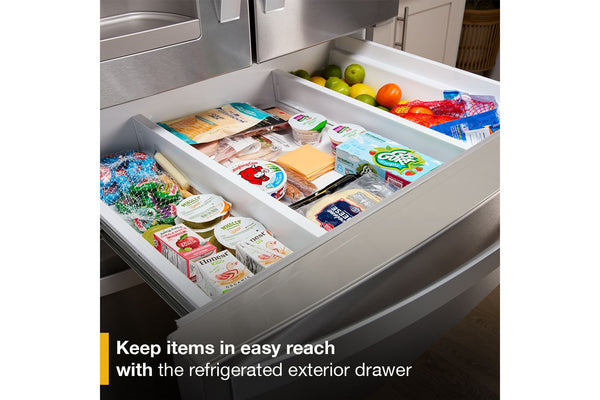36-Inch Wide French Door Bottom Mount Refrigerator - 25 cu. ft. #black