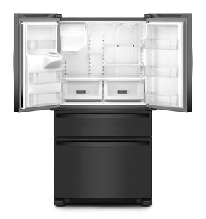 36-Inch Wide French Door Bottom Mount Refrigerator - 25 cu. ft. #black