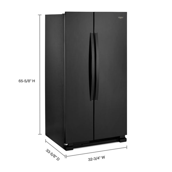 33-inch Wide Side-by-Side Refrigerator - 22 cu. ft. #black