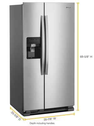 36-inch Wide Side-by-Side Refrigerator - 24 cu. ft. #stainless