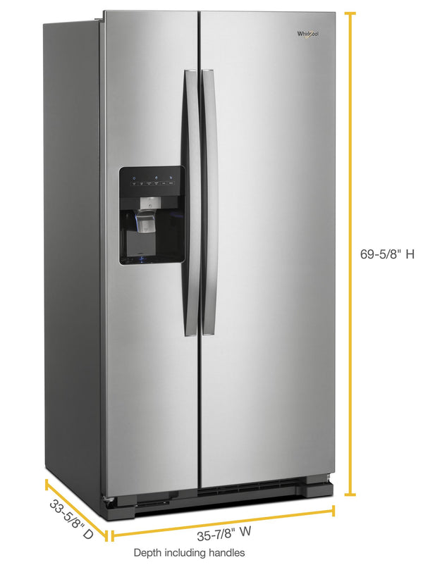 36-inch Wide Side-by-Side Refrigerator - 24 cu. ft. #stainless