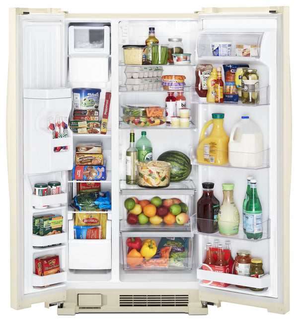 36-inch Wide Side-by-Side Refrigerator - 24 cu. ft. #biscuit