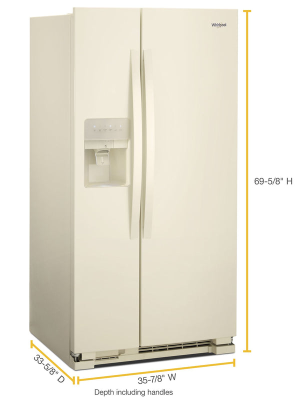 36-inch Wide Side-by-Side Refrigerator - 24 cu. ft. #biscuit