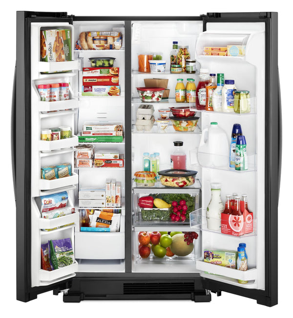 36-inch Wide Side-by-Side Refrigerator - 25 cu. ft. #black