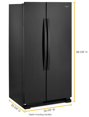 36-inch Wide Side-by-Side Refrigerator - 25 cu. ft. #black