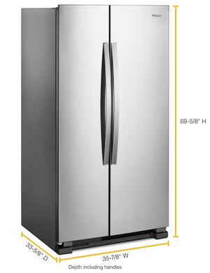 36-inch Wide Side-by-Side Refrigerator - 25 cu. ft. #stainless