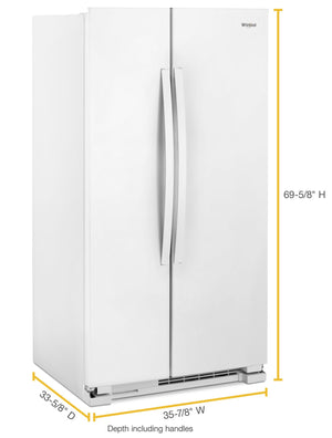 36-inch Wide Side-by-Side Refrigerator - 25 cu. ft. #white