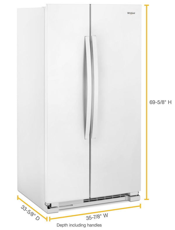 36-inch Wide Side-by-Side Refrigerator - 25 cu. ft. #white