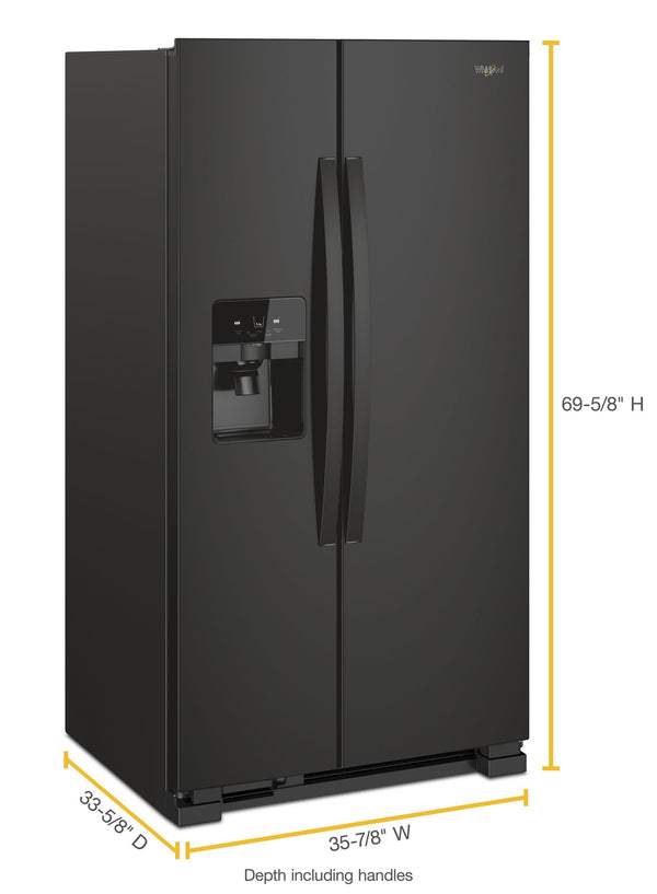 36-inch Wide Side-by-Side Refrigerator - 25 cu. ft. #black