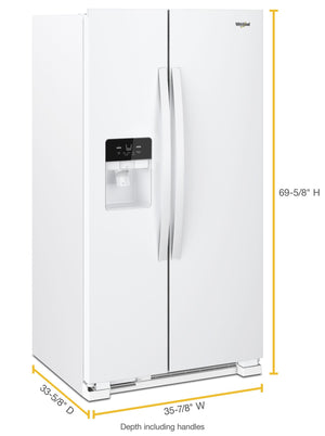 36-inch Wide Side-by-Side Refrigerator - 25 cu. ft. #white