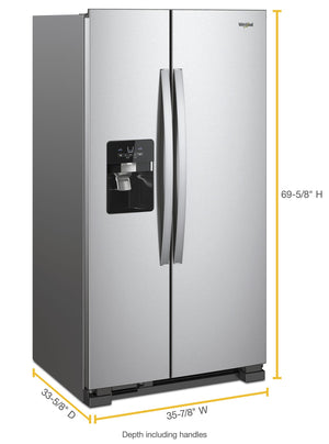 36-inch Wide Side-by-Side Refrigerator - 25 cu. ft. #stainless