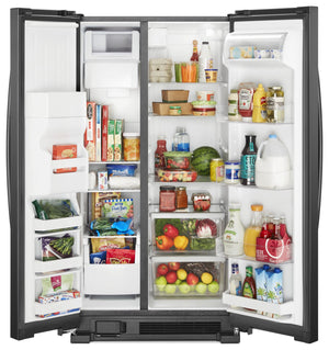 36-inch Wide Side-by-Side Refrigerator - 25 cu. ft. #black