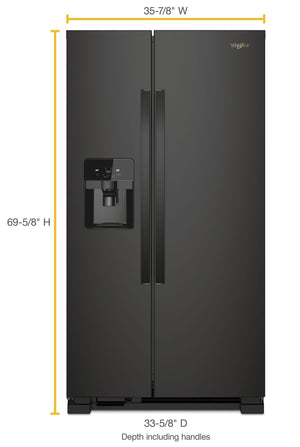 36-inch Wide Side-by-Side Refrigerator - 25 cu. ft. #black