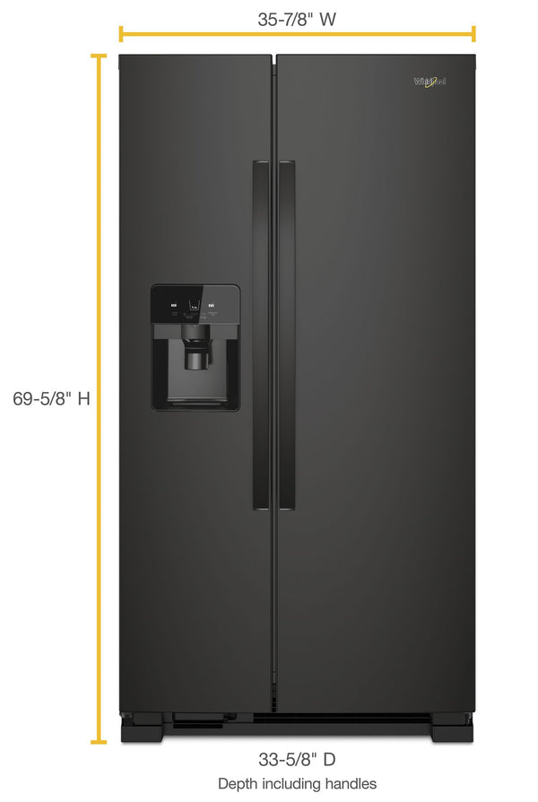 36-inch Wide Side-by-Side Refrigerator - 25 cu. ft. #black