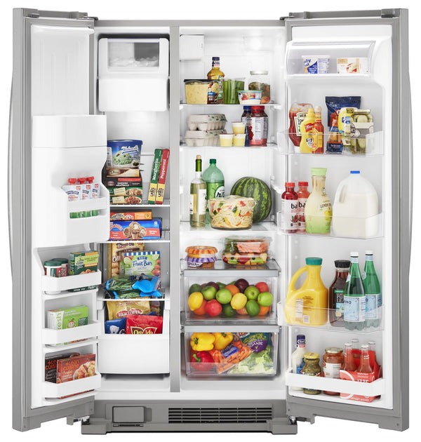 36-inch Wide Side-by-Side Refrigerator - 25 cu. ft. #stainless