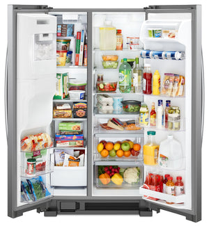 36-inch Wide Side-by-Side Refrigerator - 25 cu. ft. #stainless