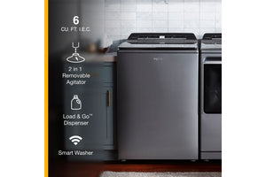 Whirlpool - 5.2 - 5.3 cu. ft. Top Load Washer with 2 in 1 Removable Agitator #chromeshadow