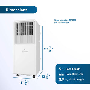 Friedrich - 8,500 BTU (5000 DOE) 350 Sq. Ft. Portable A/C Cool Only Wifi Enabled - White