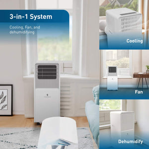 Friedrich - 8,500 BTU (5000 DOE) 350 Sq. Ft. Portable A/C Cool Only Wifi Enabled - White