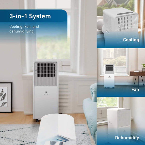 Friedrich - 8,500 BTU (5000 DOE) 350 Sq. Ft. Portable A/C Cool Only Wifi Enabled - White