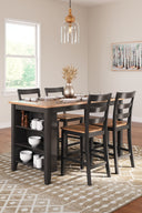 Gesthaven - Rectangular Dining Room Counter Set #darkbrown
