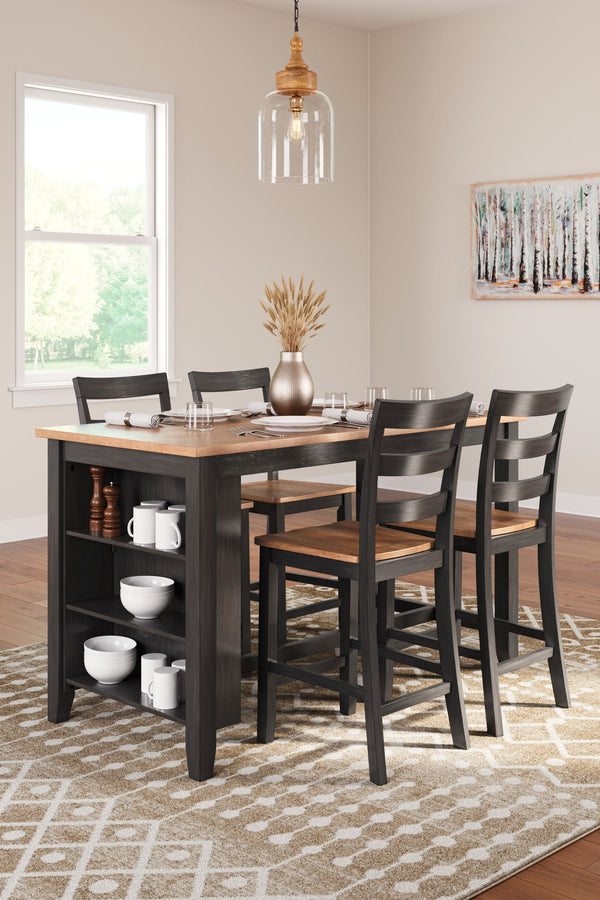 Gesthaven - Rectangular Dining Room Counter Set #darkbrown