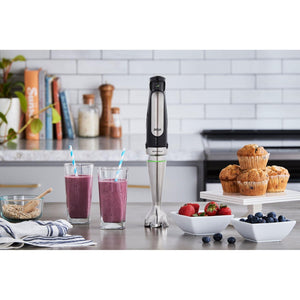 Braun - MultiQuick Smart-Speed Hand Blender with 500 Watts of Power, Whisk, Masher, and 6-Cup Food Processor - Stainless Steel