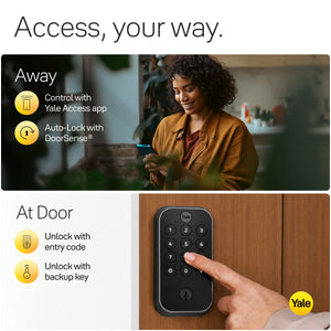 Yale - Assure Lock 2 - Smart Lock Wi-Fi Deadbolt with Push Button Keypad | Key Access - Satin Nickel