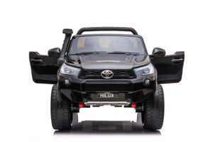 Hyper - Toyota Hilux 12V 2 Seat Off Road Ride-on, 4mph Max Speed - Front & Rear Lights - Front & Rear Trunk Space - Truck Sounds - Black/Grey