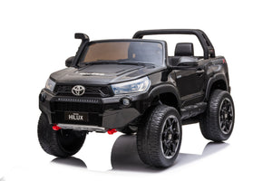 Hyper - Toyota Hilux 12V 2 Seat Off Road Ride-on, 4mph Max Speed - Front & Rear Lights - Front & Rear Trunk Space - Truck Sounds - Black/Grey