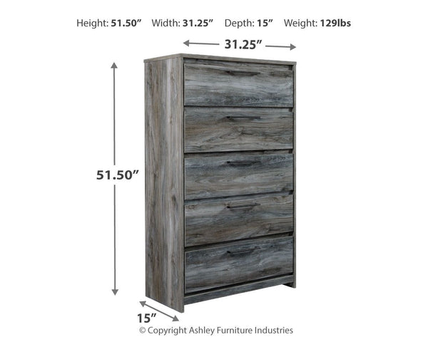 Baystorm - Panel Bedroom Set - Gray #2pc.bed,chest #queen|king #2drawers