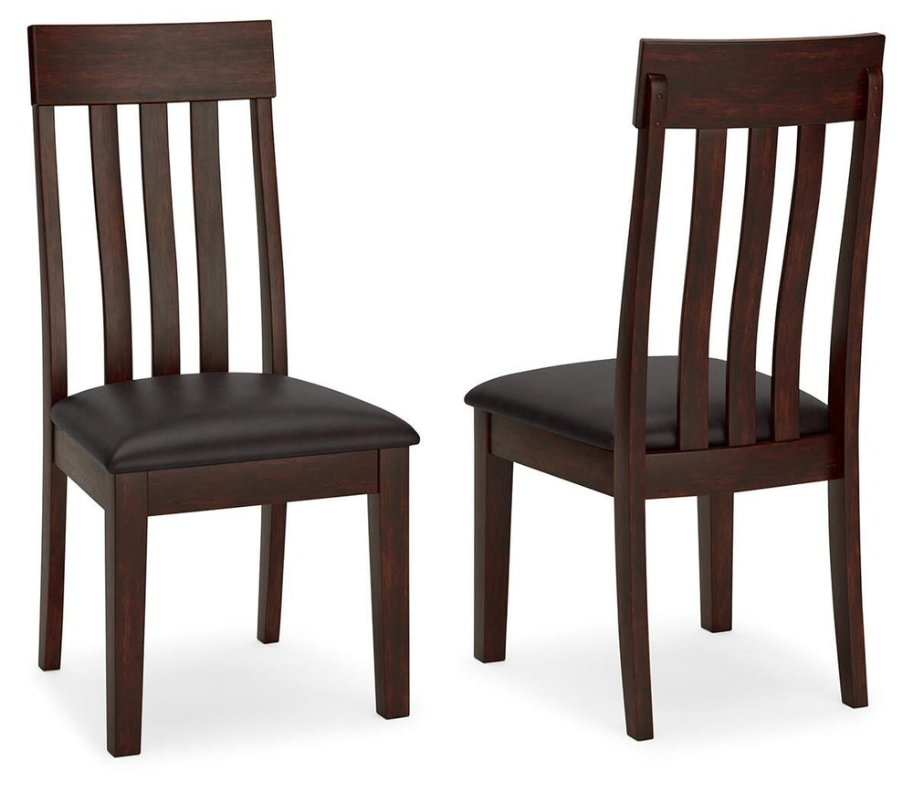 Haddigan - Silla de comedor tapizada (juego de 2) - Marrón oscuro