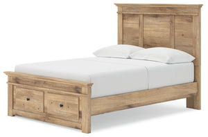 Makidern - Panel Storage Bed #lightbrown #full #underbedstorageunitandstoragefootboard