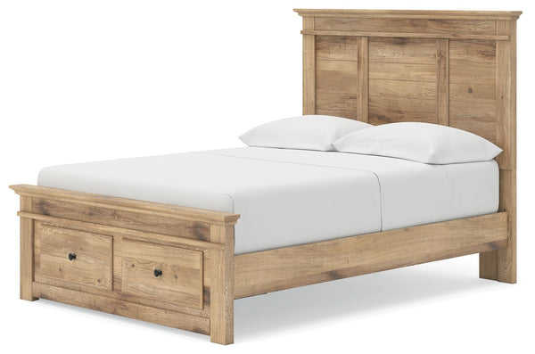 Makidern - Panel Storage Bed #lightbrown #full #underbedstorageunitandstoragefootboard