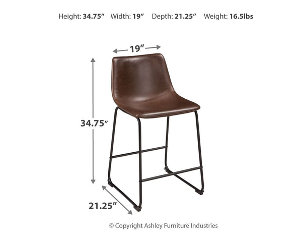 Centiar - Upholstered Barstool (Set of 2) #darkbrown #19''wx22''dx35''h