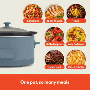 Bella - 6-qt. Programmable Slow Cooker - Surf
