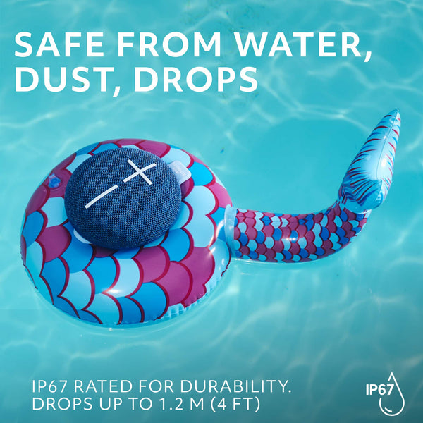 Ultimate Ears - MINIROLL Ultra-Portable Waterproof Bluetooth Speaker with 131 ft Range - Majestic Blue