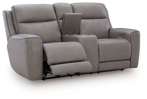 5Z-Comfort - Relaxation - Power Reclining Loveseat with Console / Adj Headrest #gray
