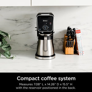 Ninja - DualBrew PRO 12-Cup Specialty Coffee System with Thermal Carafe, K-Cup Compatible, Hot Water System & Frother - Black/Silver
