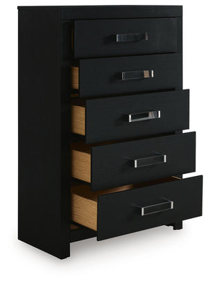 Maeling - Five Drawer Chest #black