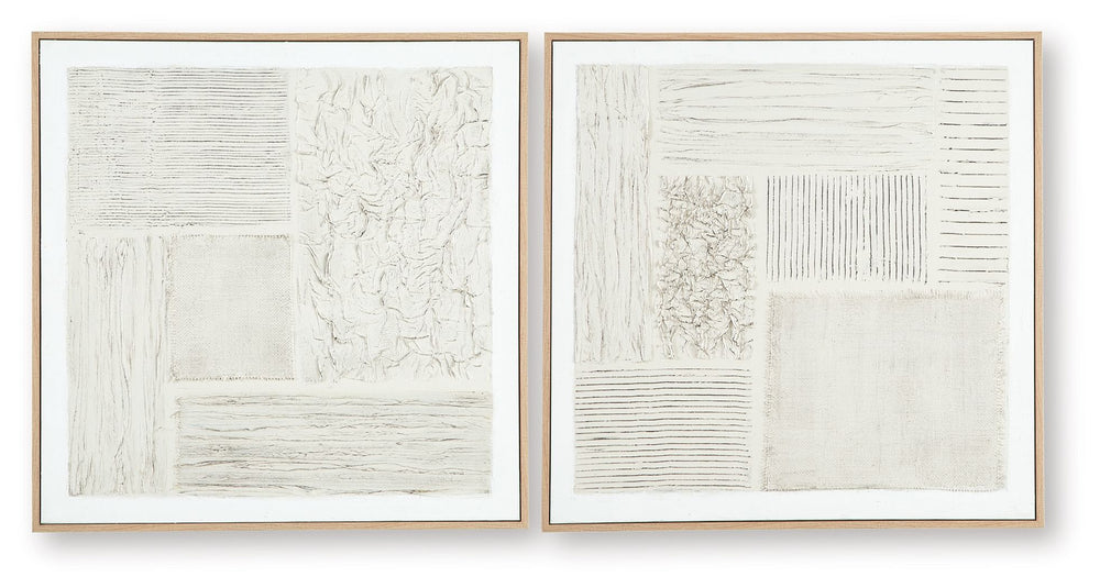 Andorfield - Set de arte de pared (2 piezas) - Beige / Negro / Blanco