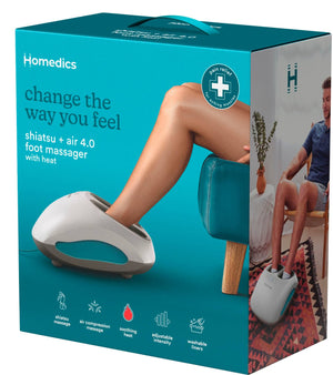 Homedics - Shiatsu + air 4.0 foot massager with heat - White