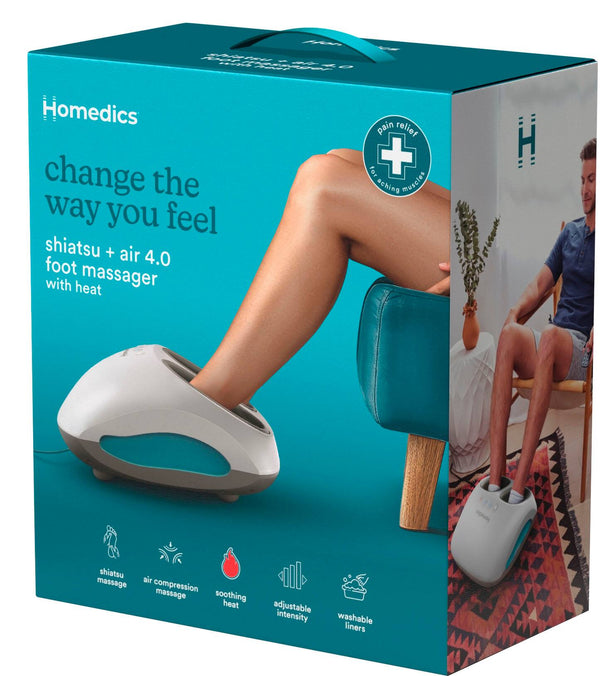 Homedics - Shiatsu + air 4.0 foot massager with heat - White